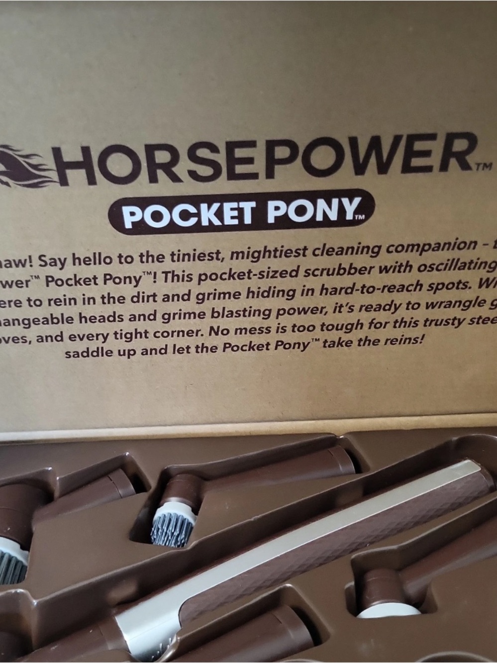 Pocket Pony Power Scrubber Electric Cleaner - Brown & Black - Picture 3 of 4